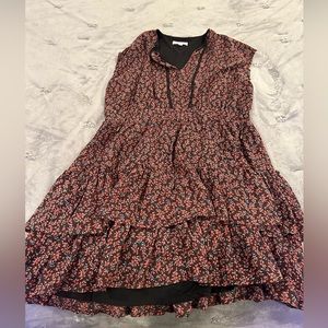 Short dress, floral print, double lined